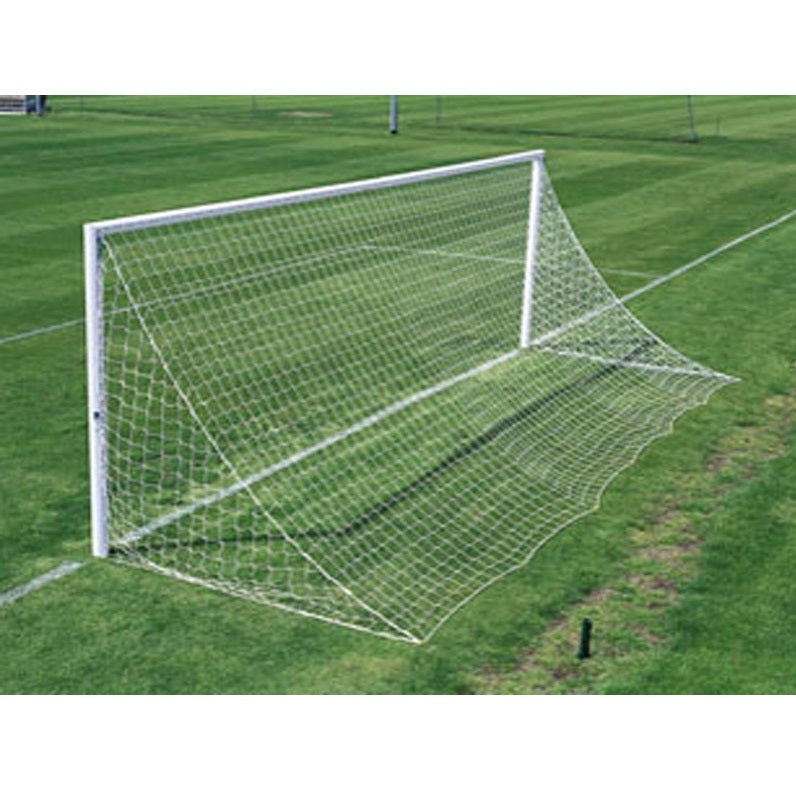 Soccer net for permanent goal