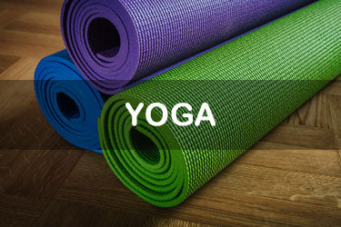 Yoga - Yoga equipment, mats, foam cubes, bottles, towels
