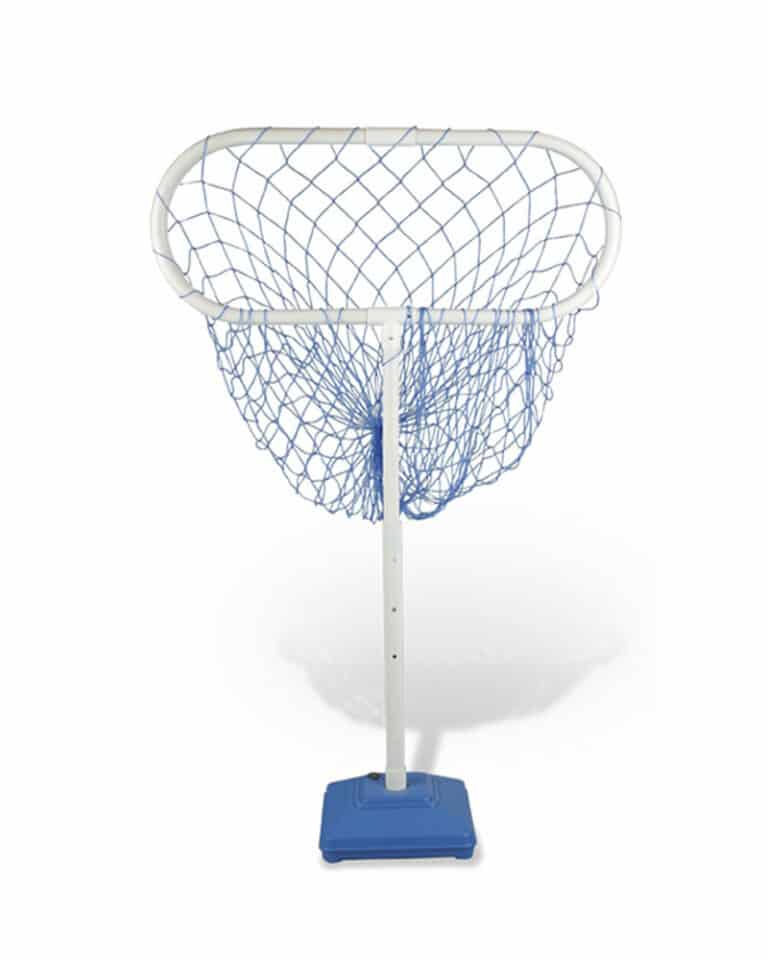 White and Blue Frisbee Goal