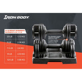 25lb set of adjustable dumbbells