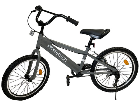 Gray bike with 20 inch wheels