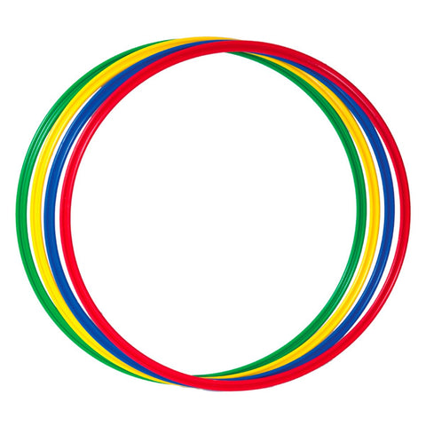 Set of multicolored flat hoops