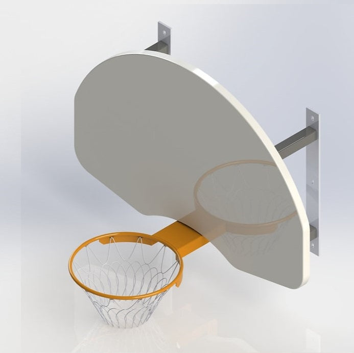 Fixed Basketball Goal Wall Structure Set
