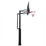 Basketball hoop with fixed steel leg