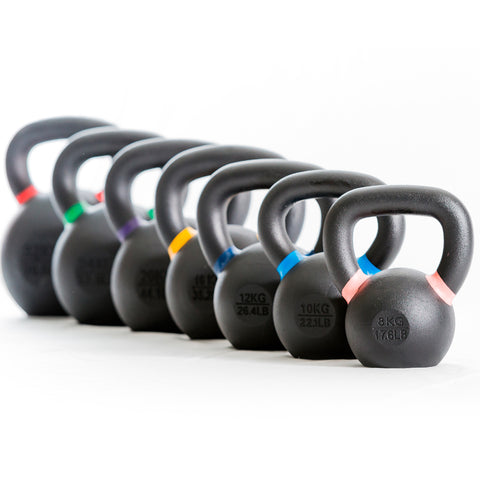 Performance kettlebells with colored rings