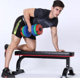 Flat bench for exercises with dumbbells