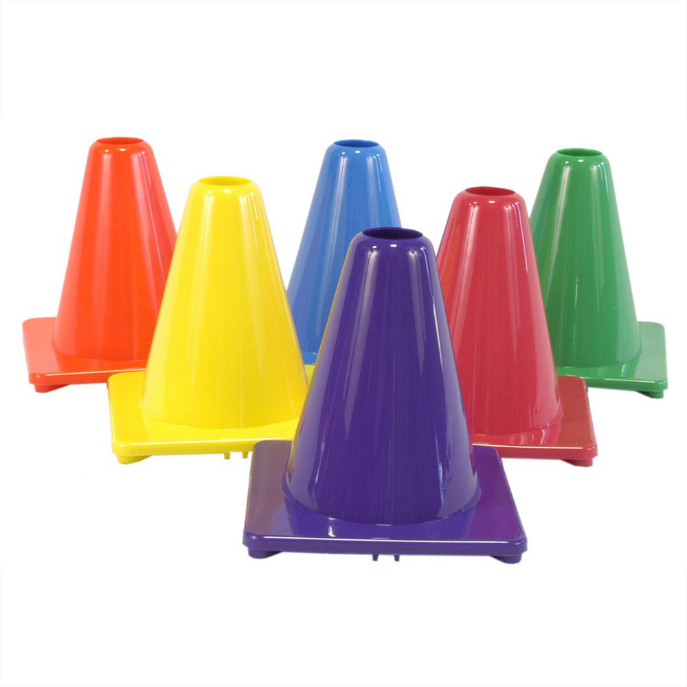 Set of 6 plastic sports cones